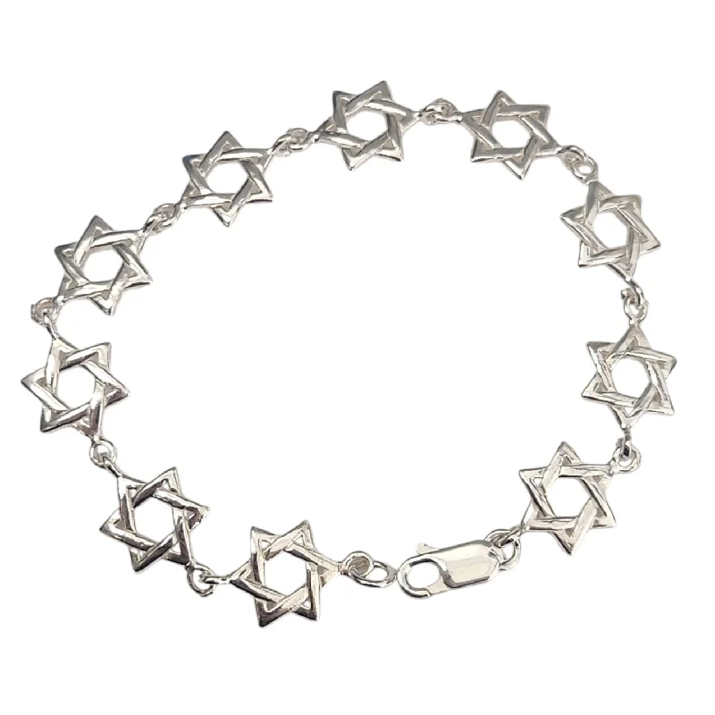 Sterling Silver Jewish Star of David Bracelet