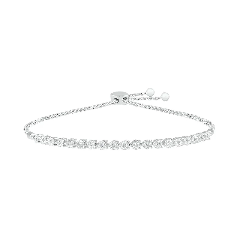 1/10 CTW Diamond Bolo Bracelet in Sterling Silver