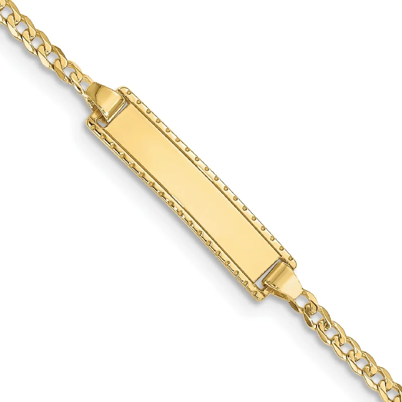 10KT Yellow Gold 6-inch 4.8MM Childrens Curb ID Bracelet