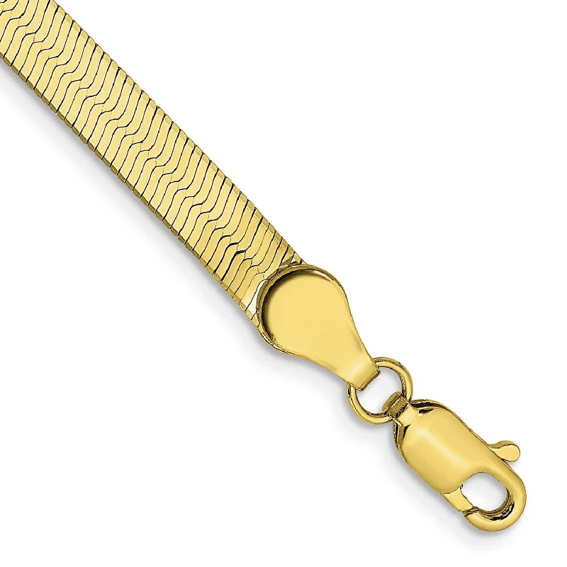 10KT Yellow Gold 7-inch 4MM Herringbone Bracelet