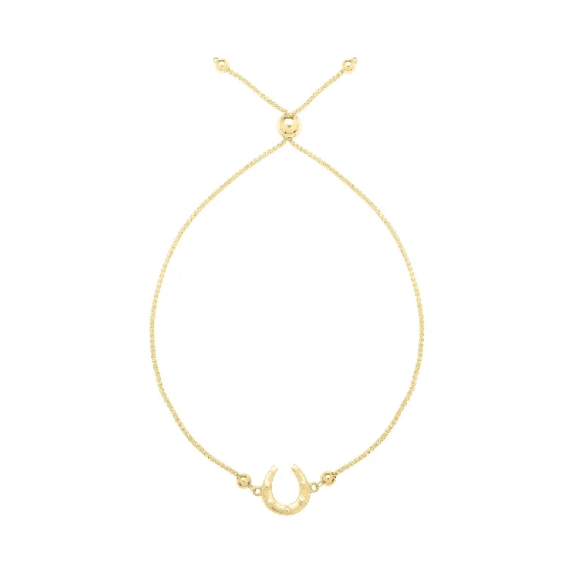 10KT Yellow Gold Adjustable Horseshoe Bracelet