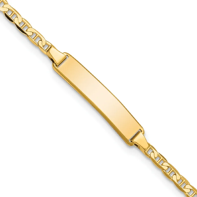 14KT Yellow Gold 6-inch 3.5MM Anchor Link ID Bracelet