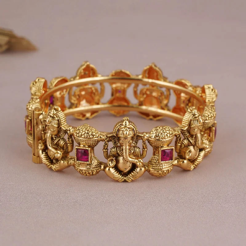 Antique gold finish Ganesh kada bangle