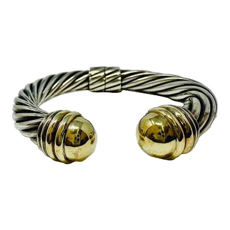 David Yurman Two-tone Hinge Dome Cable Cuff Bracelet