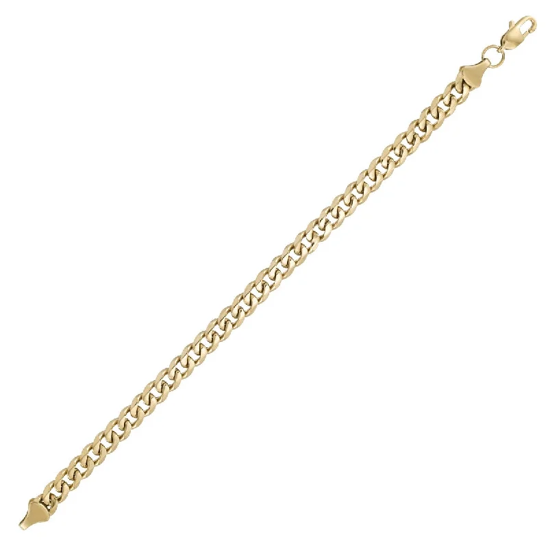 King by Simone I Smith Yellow Stainless Steel 8.5-inch 7MM Curb Link Bracelet